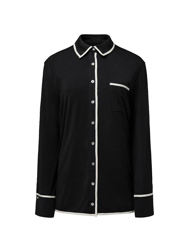 Womens Dani Piped Pajama Shirt Product Image