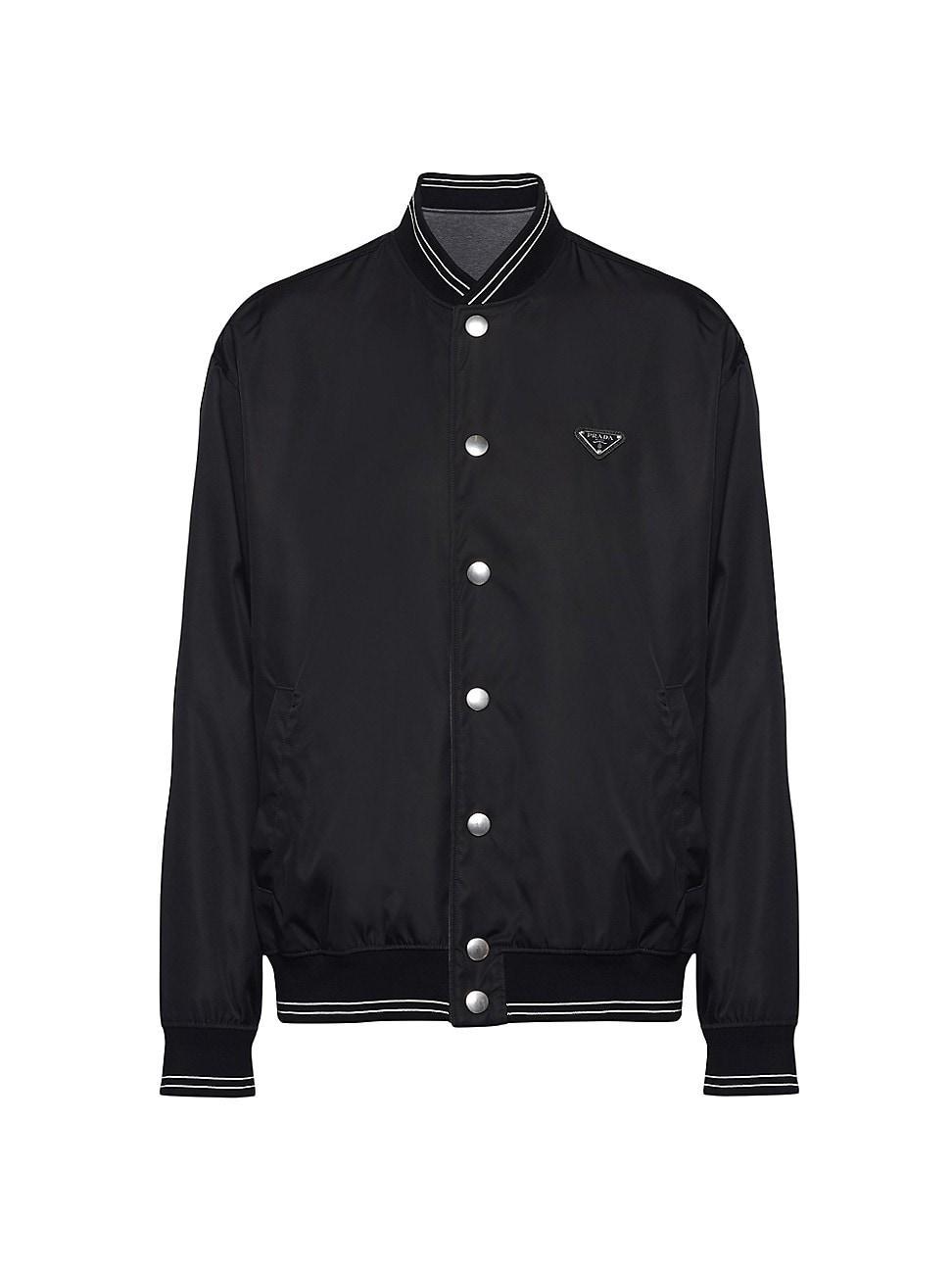 Mens Reversible Re-Nylon And Cotton Fleece Bomber Jacket Product Image