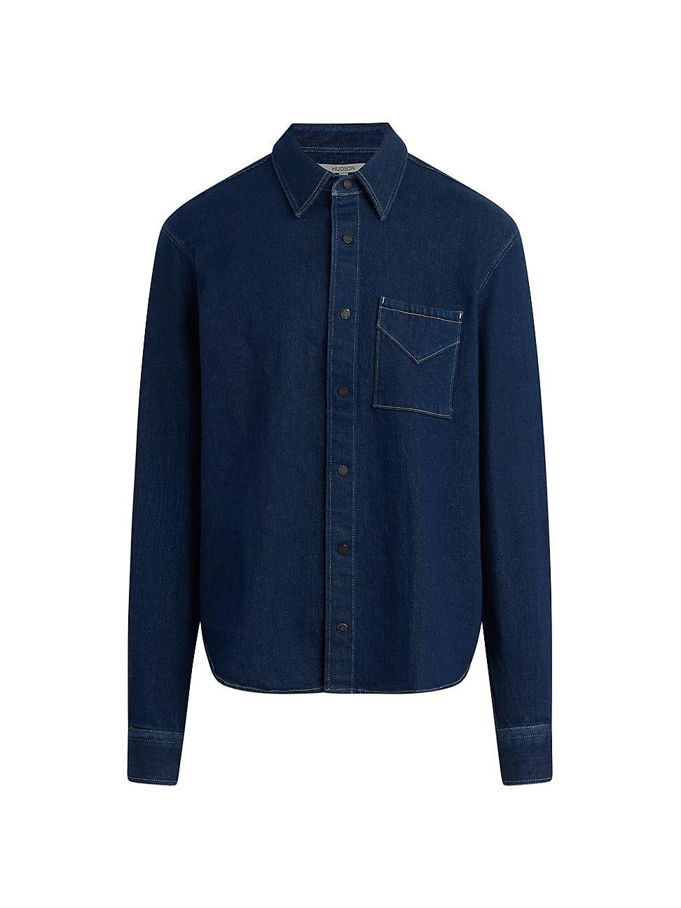 Men's Denim Button-Down Shirt Product Image