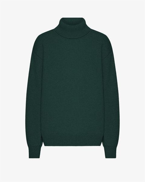 Merino Wool Turtleneck - Emerald Green Product Image