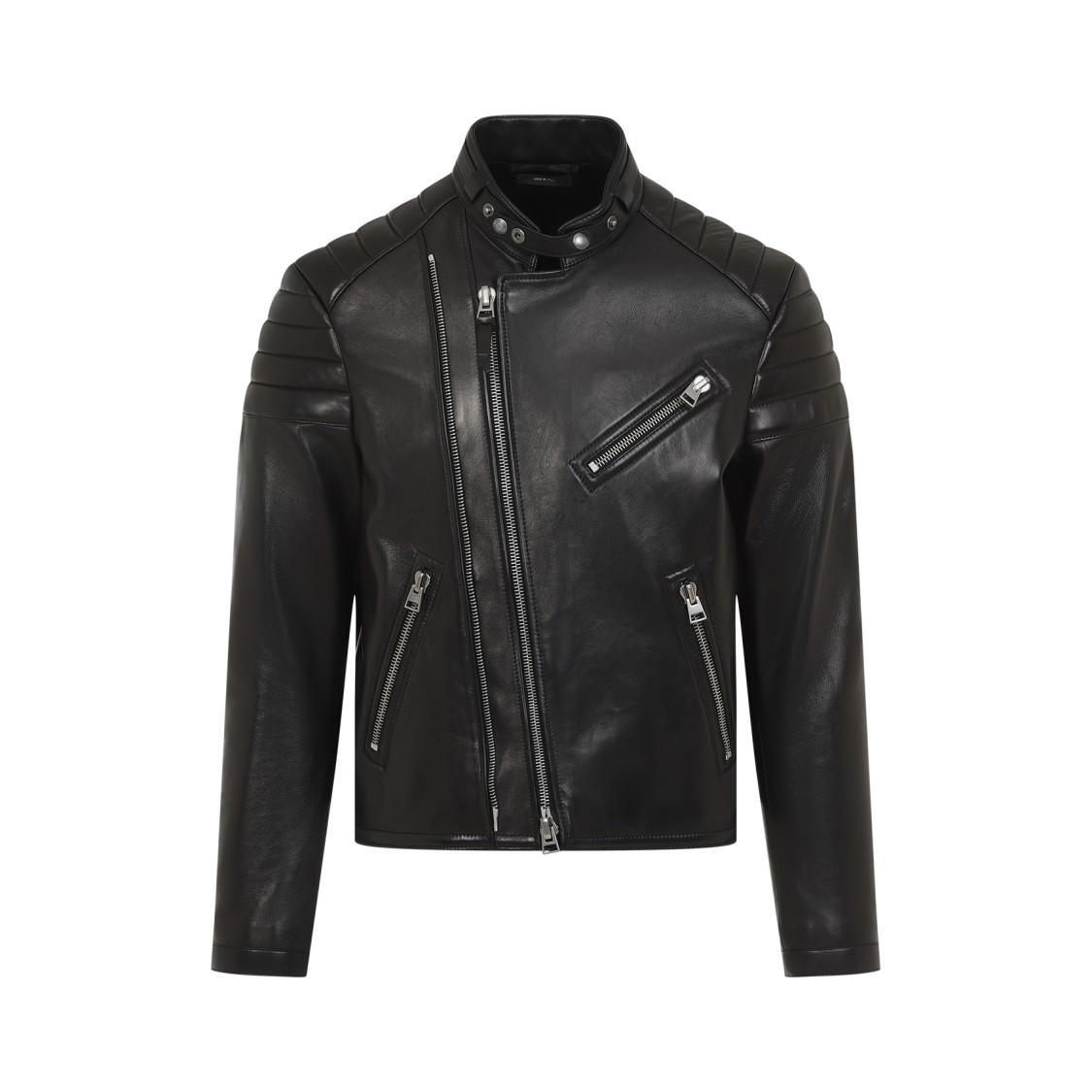 TOM FORD Black Lamb Leather Biker Jacket Product Image