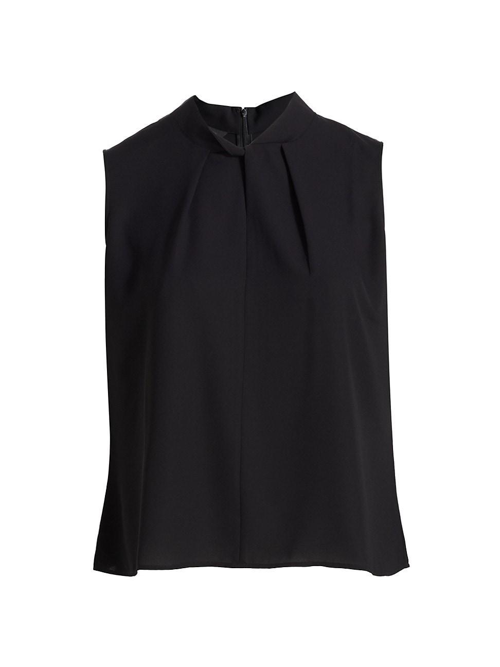 Womens Crepe De Chine Twist-Neck Blouse Product Image