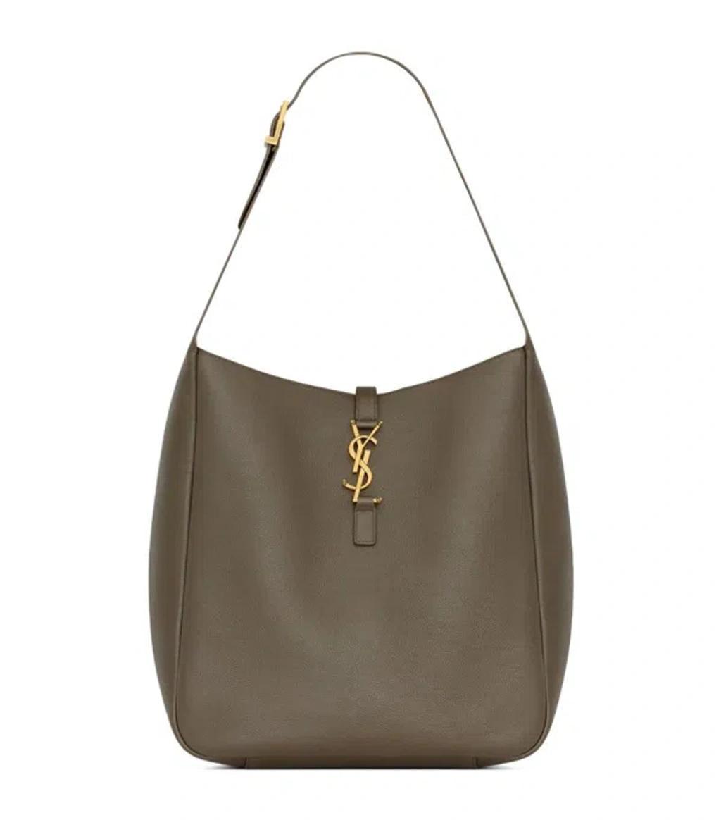 SAINT LAURENT Le 5 À 7 Large Leather Shoulder Bag In Green Product Image