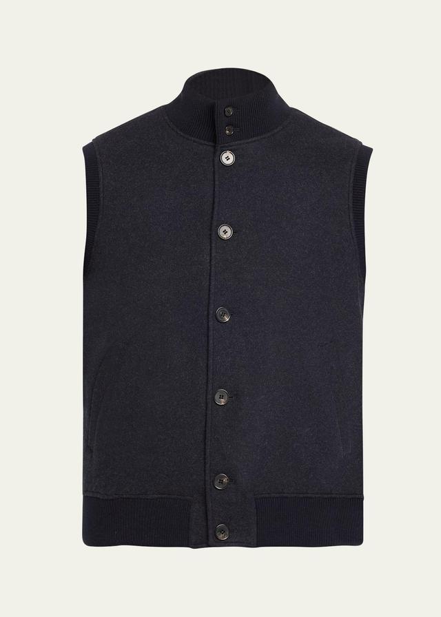 Mens Cashmere Button-Up Vest Product Image