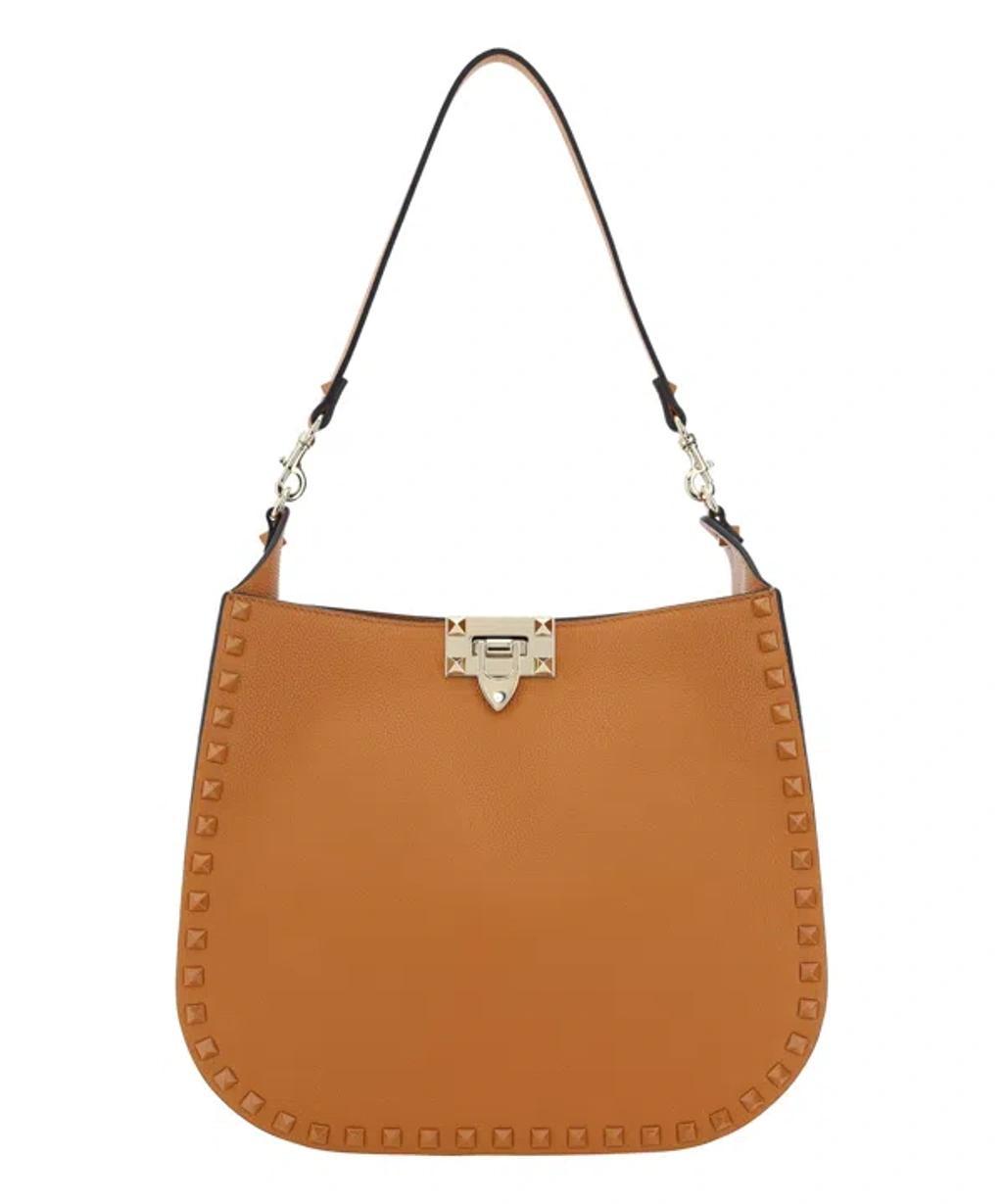 VALENTINO GARAVANI Rockstud Shoulder Bag In Brown Product Image