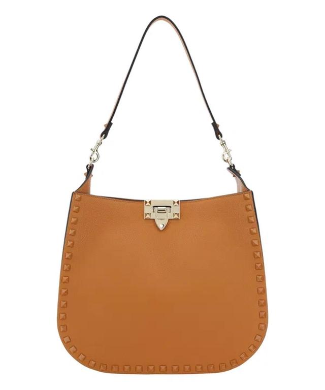 VALENTINO GARAVANI Rockstud Shoulder Bag In Brown Product Image