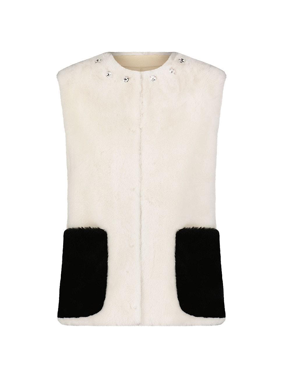 Womens Shearling Lamb Vest Product Image