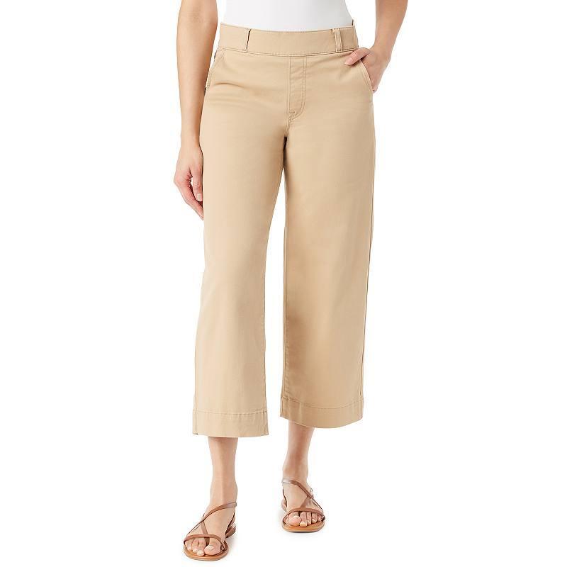 Petite Gloria Vanderbilt Shape Effect Pull-On Wide Leg Crop Pants, Womens Product Image