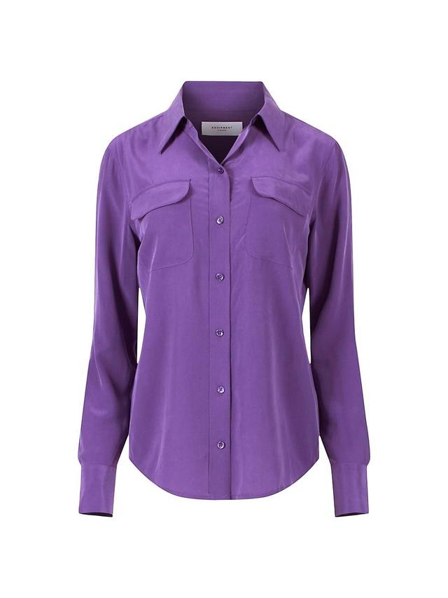 Womens Signature Slim Silk Shirt Product Image