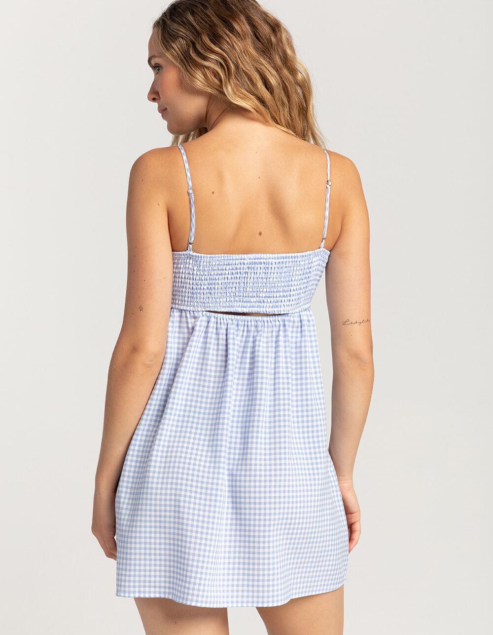 FULL TILT Gingham Womens Smock Babydoll Dress Product Image