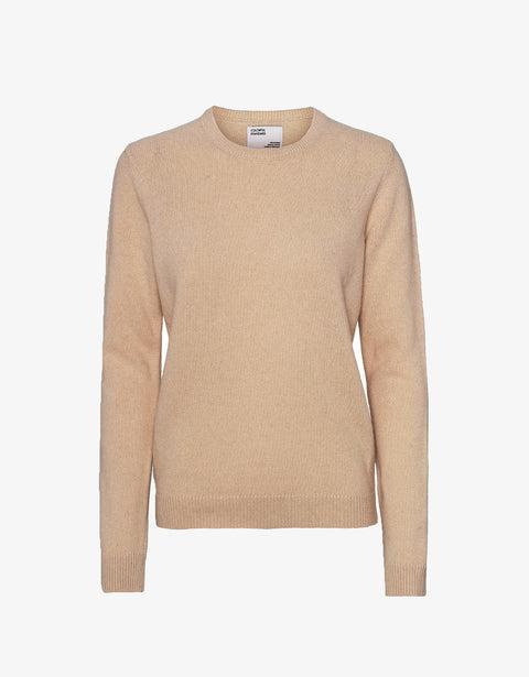 Women Classic Merino Wool Crew - Honey Beige Product Image