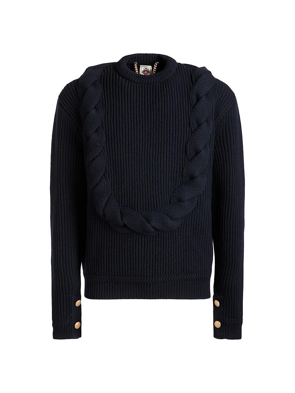 Mens Bally x Adrien Brody Braided Rib-Knit Wool Sweater Product Image