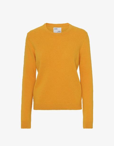 Women Classic Merino Wool Crew - Burned Yellow Product Image