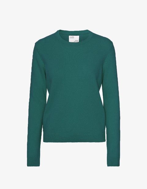 Women Classic Merino Wool Crew - Ocean Green Product Image