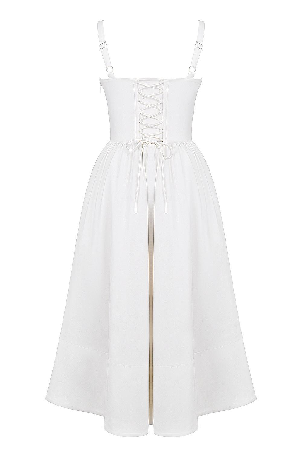 Kelly White Corset Midi Sundress Product Image