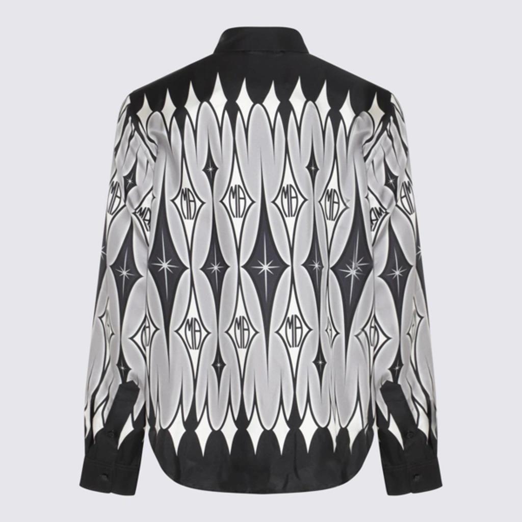 Multicolour Silk Printed Shirt In Black Product Image