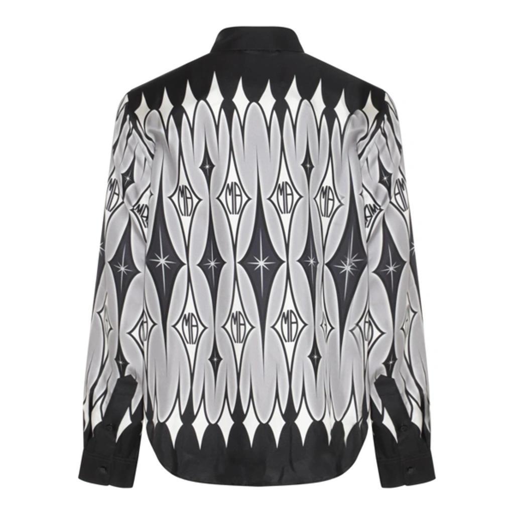 Multicolour Silk Printed Shirt In Black Product Image