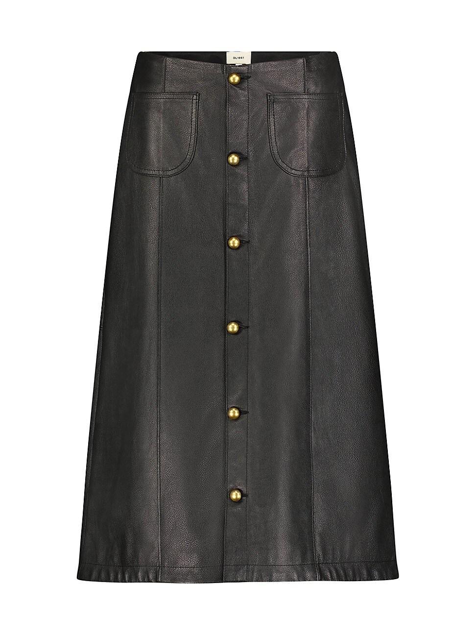 Womens Alma A-Line Leather Skirt Product Image