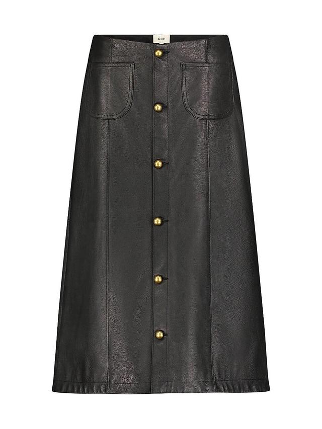 Womens Alma A-Line Leather Skirt Product Image