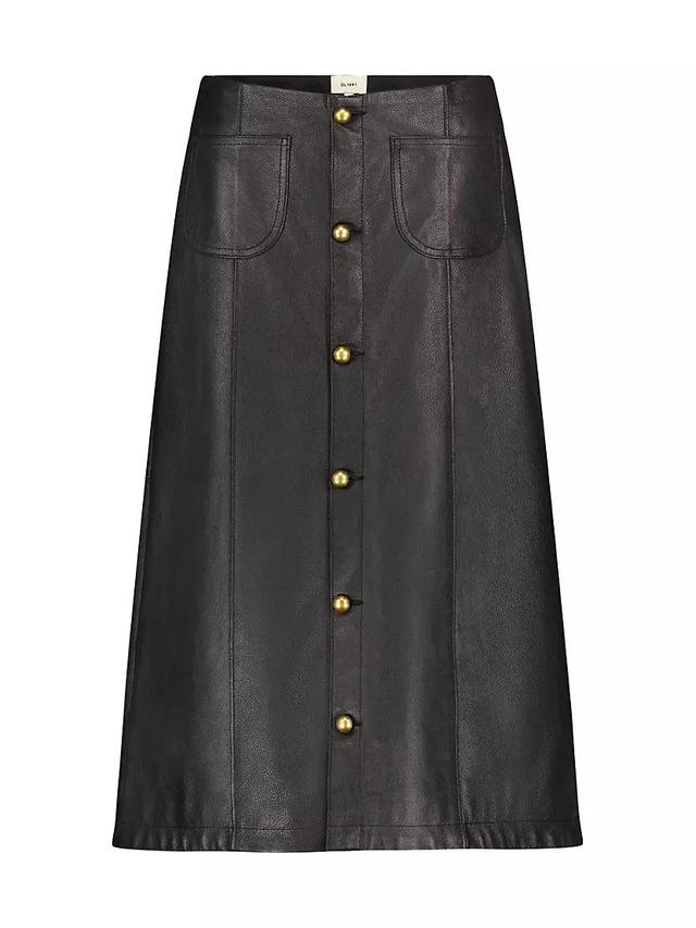 Alma A-Line Leather Skirt Product Image