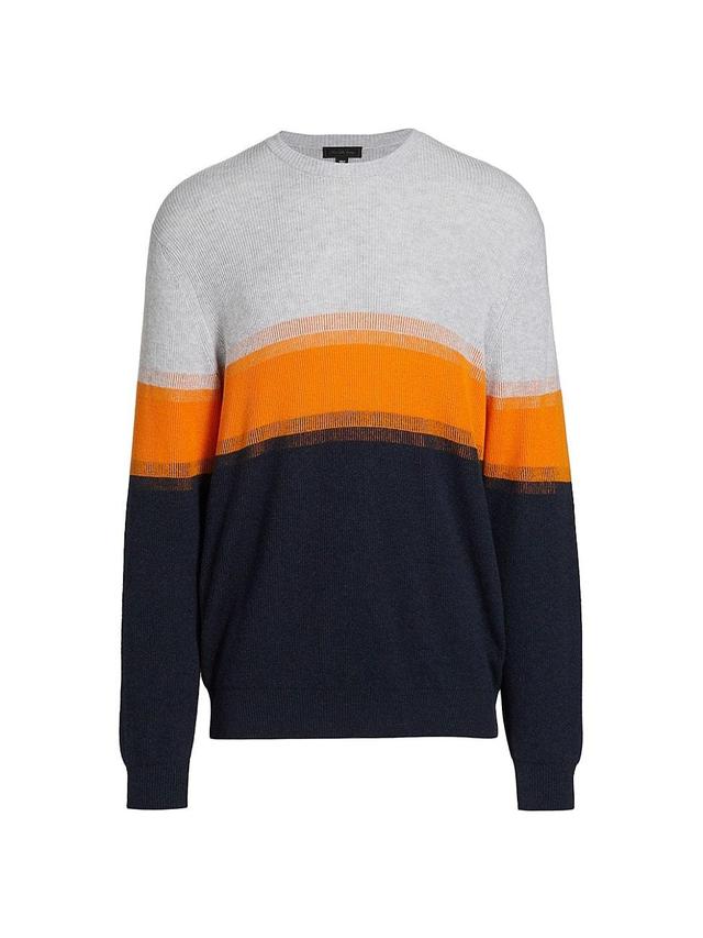 Mens Slim-Fit Colorblocked Crewneck Sweater Product Image