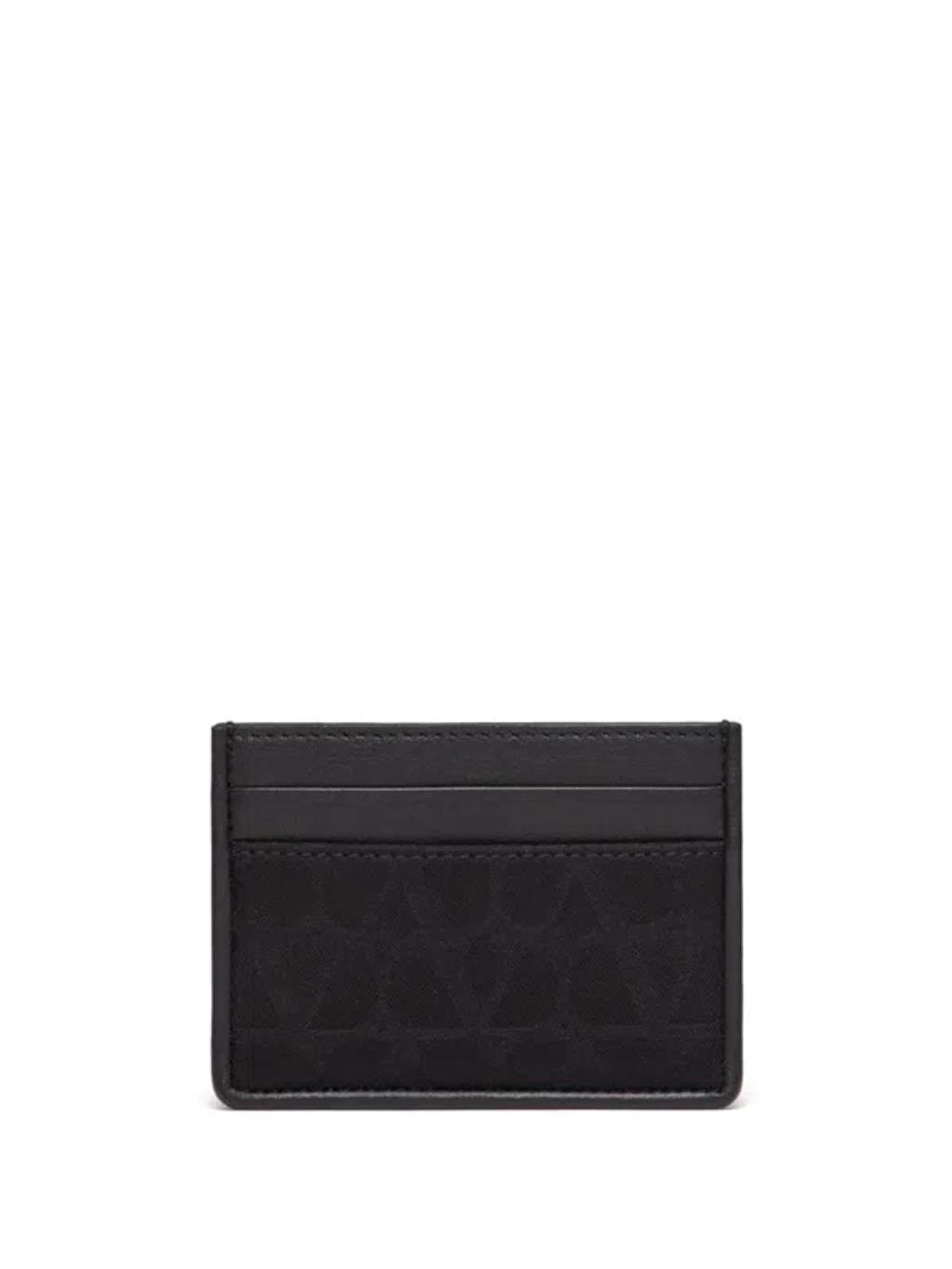 Leather Card Holder In Black Product Image