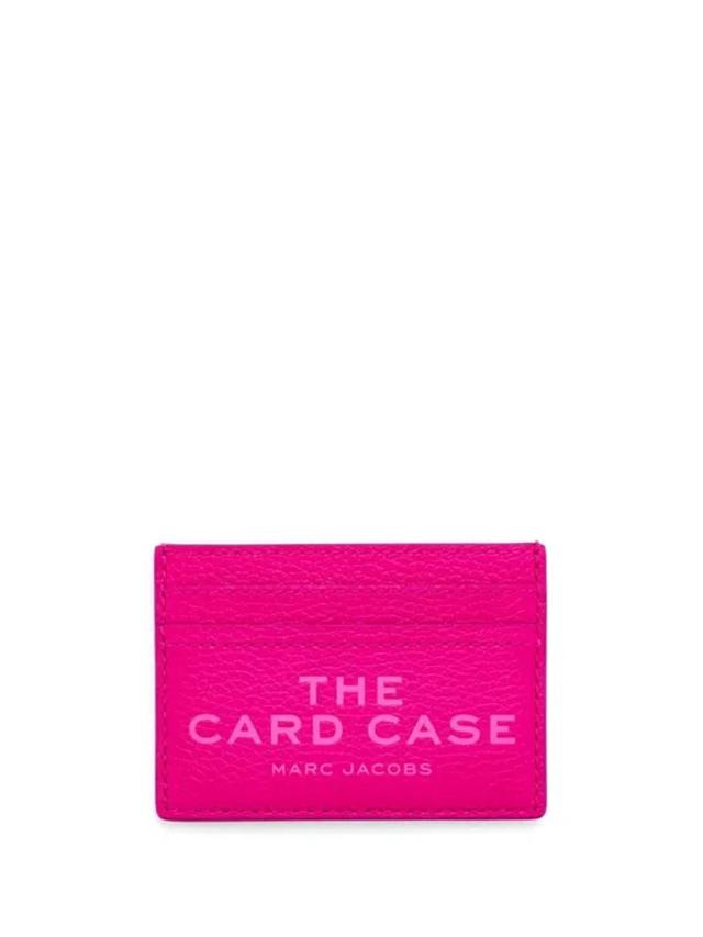 The Card Case In Fuschia Leather Product Image