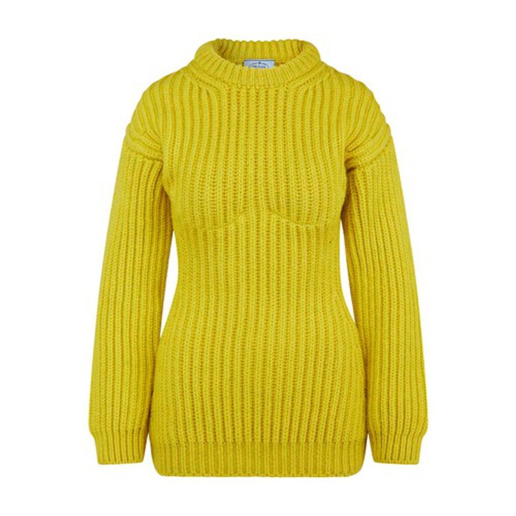 Wool Crew-neck Sweater In Limone Product Image