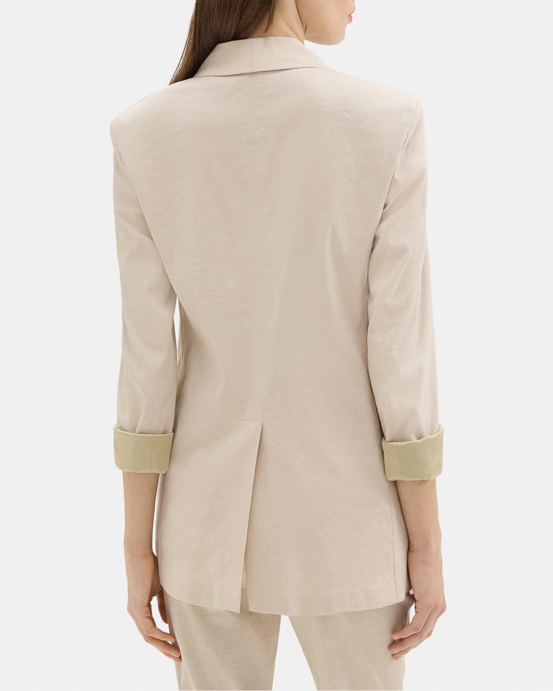 Rolled Sleeve Blazer in Stretch Linen Product Image