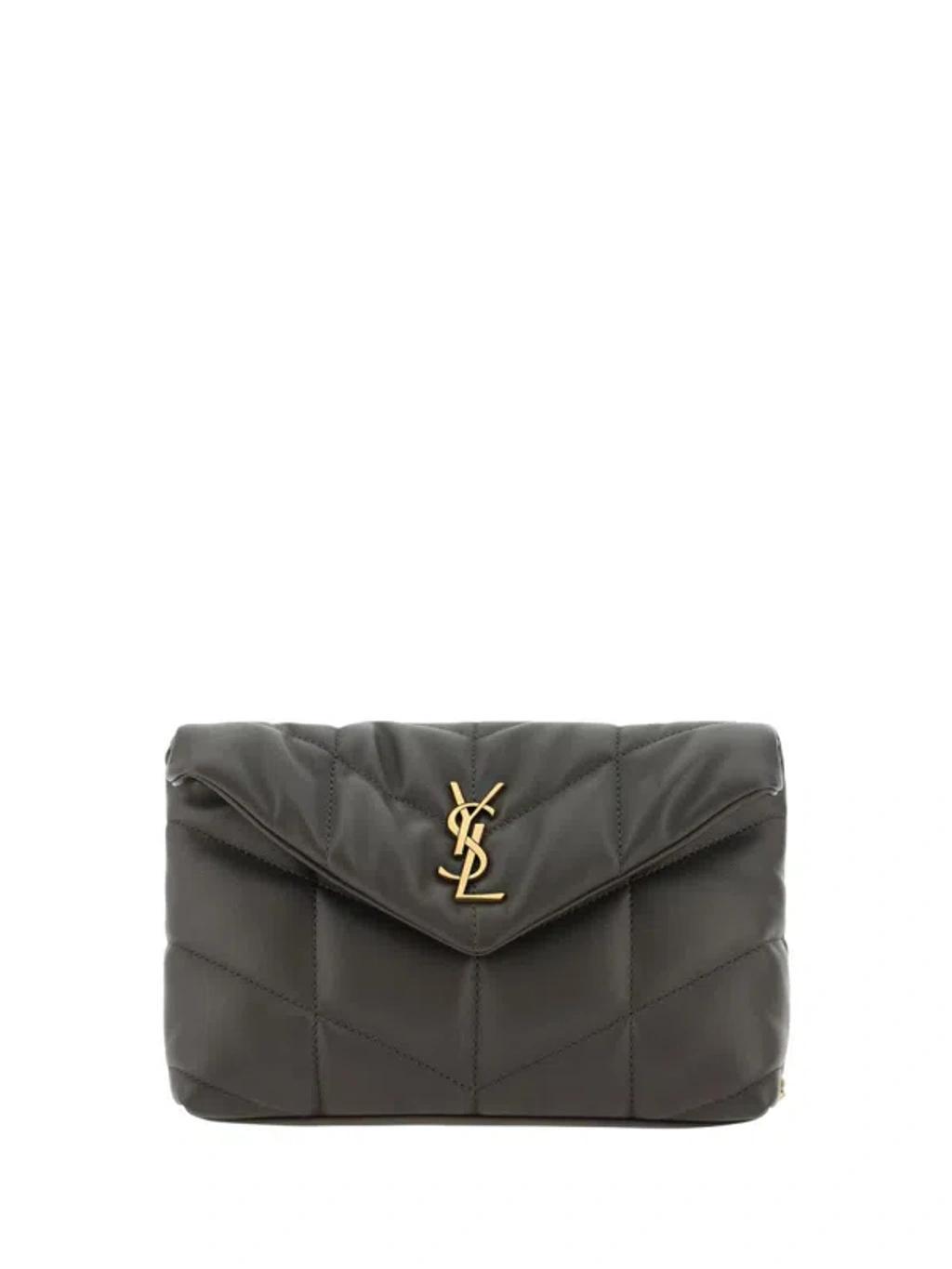 SAINT LAURENT Puffer Toy Quilted Shoulder Bag In Green Product Image