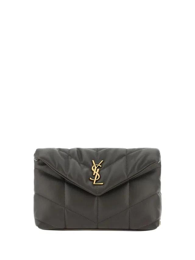 SAINT LAURENT Puffer Toy Quilted Shoulder Bag In Green Product Image