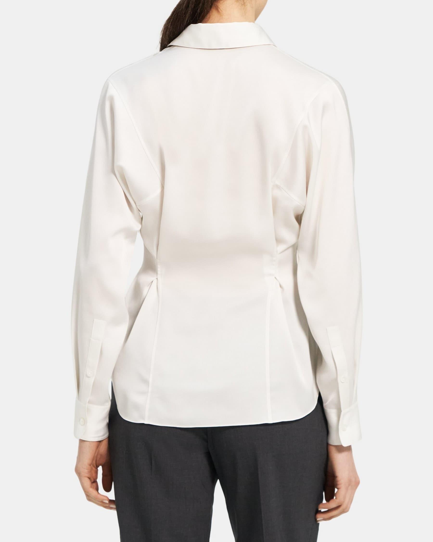 Cinched Shirt in Recycled Satin Product Image