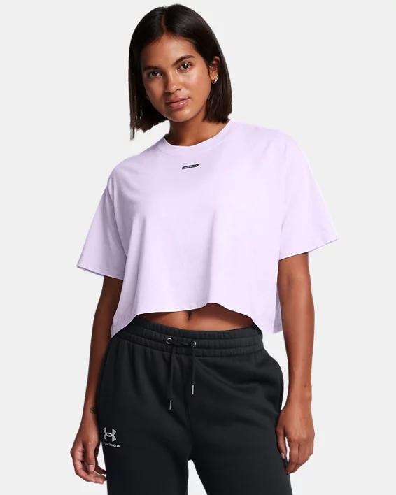 Womens UA Wash Logo Boxy Crop Short Sleeve Product Image