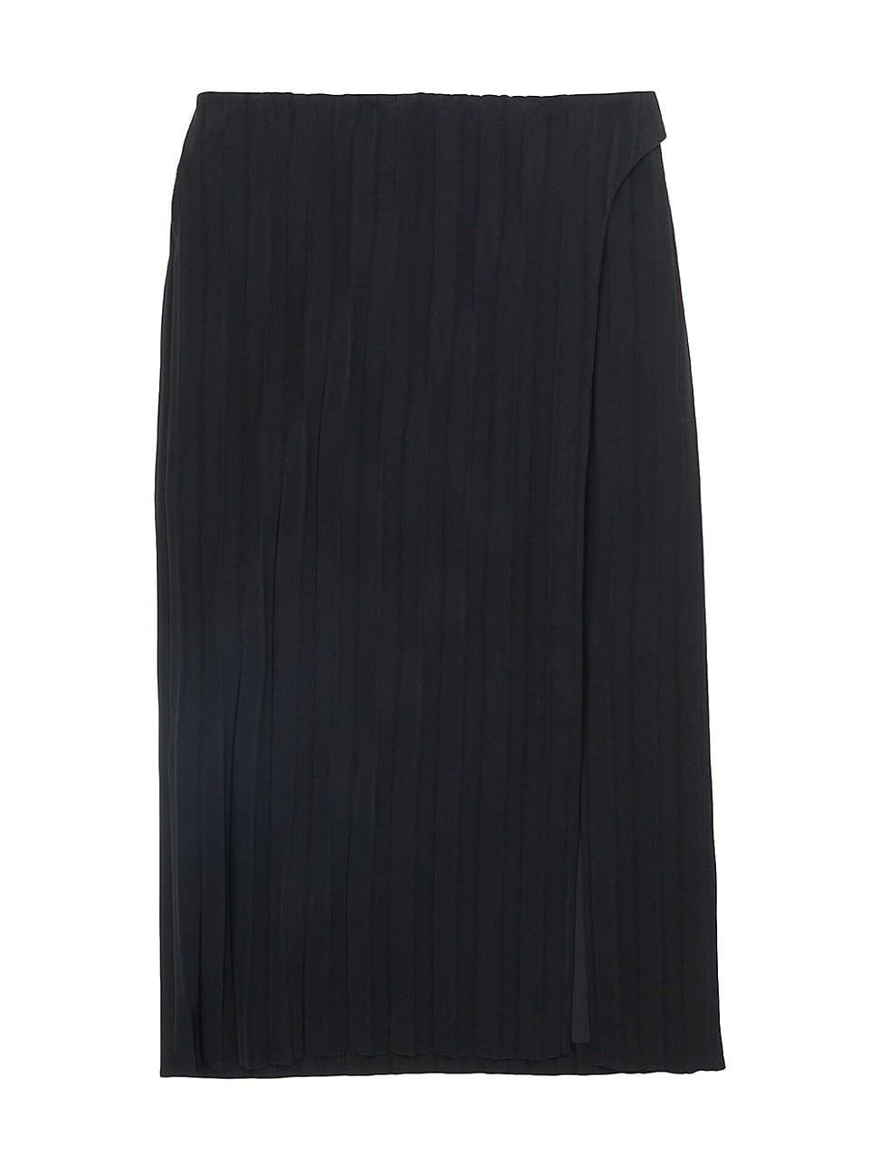 Womens Pleated Wrap Skirt Product Image