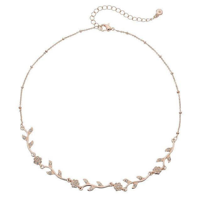 LC Lauren Conrad Simulated Crystal Flower & Vine Necklace, Womens, Pink Product Image