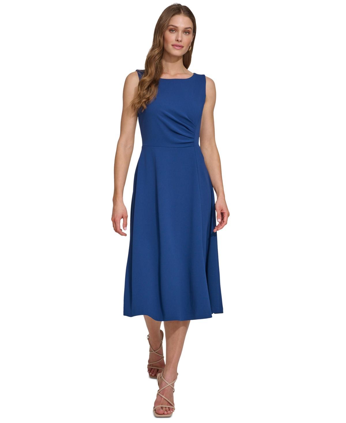 Women's Sleeveless Side-Ruched Midi Dress Product Image