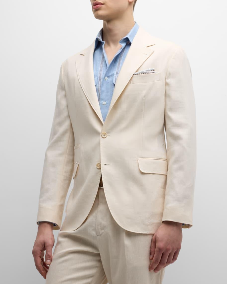 Men's Linen and Wool Solid Suit Product Image