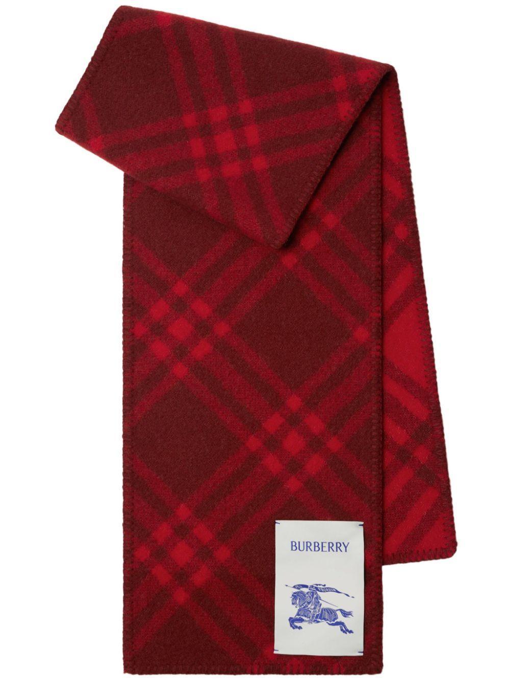 BURBERRY Vintage Check Wool Scarf In Red Product Image