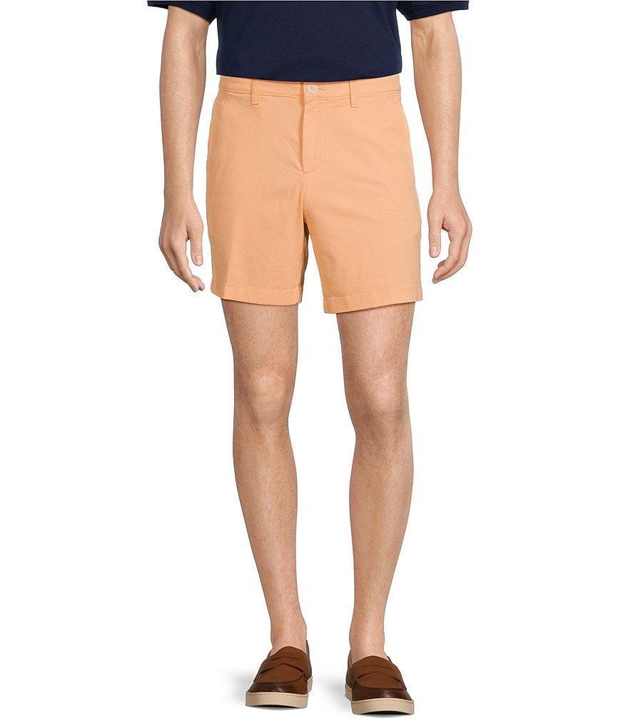 Roundtree & Yorke The Cloud Collection 7#double; Flat Front Washed Chino Shorts Product Image