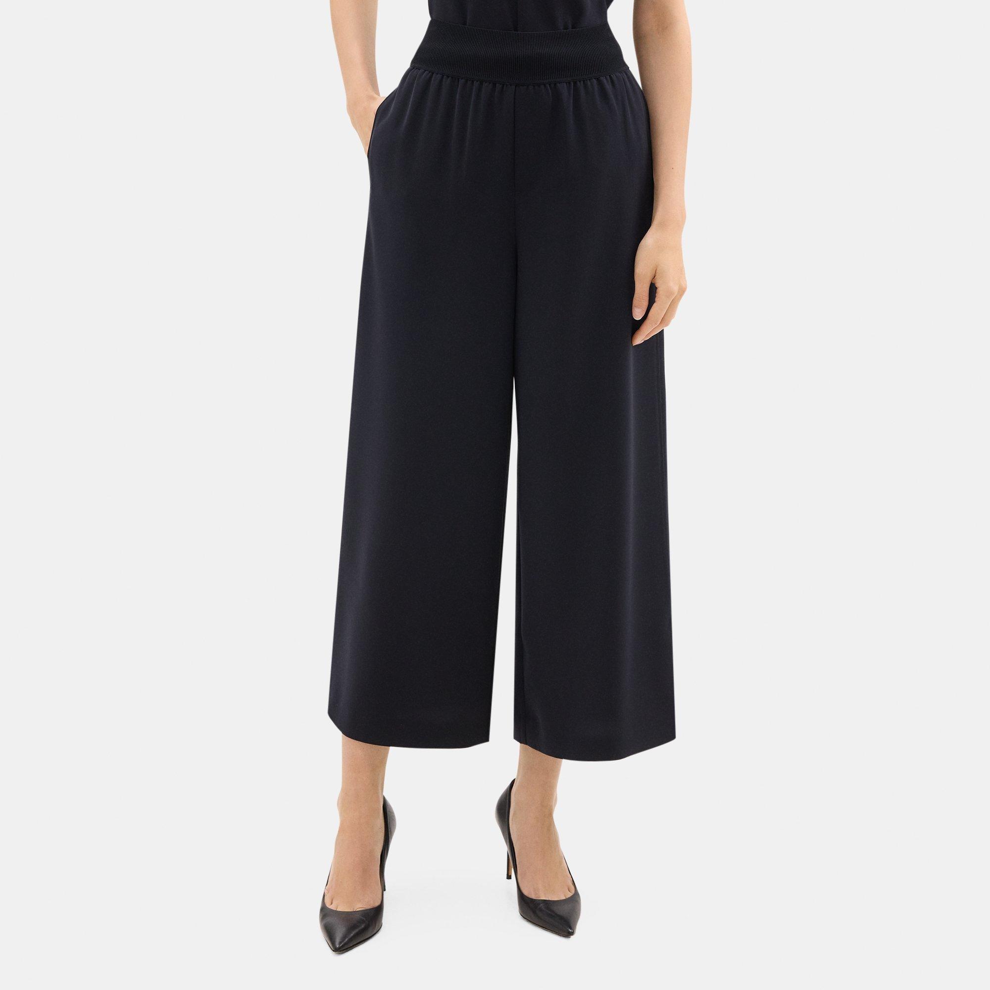 Crepe Cropped Pull-On Pant | Theory Outlet product image