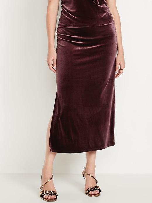 Velvet Maxi Skirt Product Image