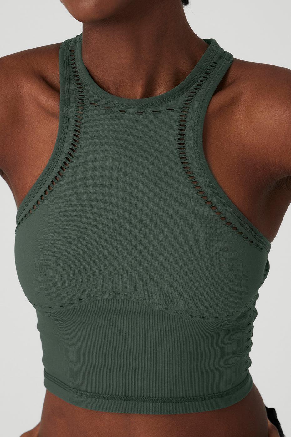 Seamless Open Air Racerback Tank - Dark Cactus Product Image