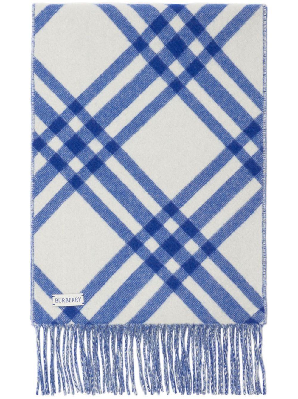 BURBERRY Check Cashmere Scarf In Blau Product Image