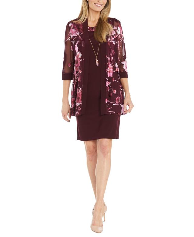 R & M Richards Womens Attached-Necklace Jacket & Dress Product Image