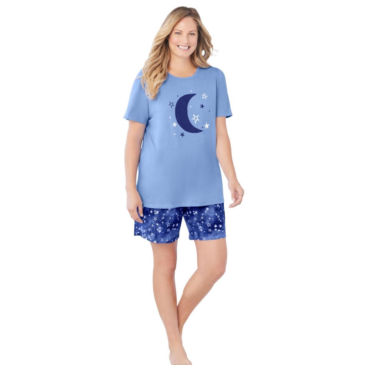 Dreams & Co. Womens Knit Pj Short Set Product Image