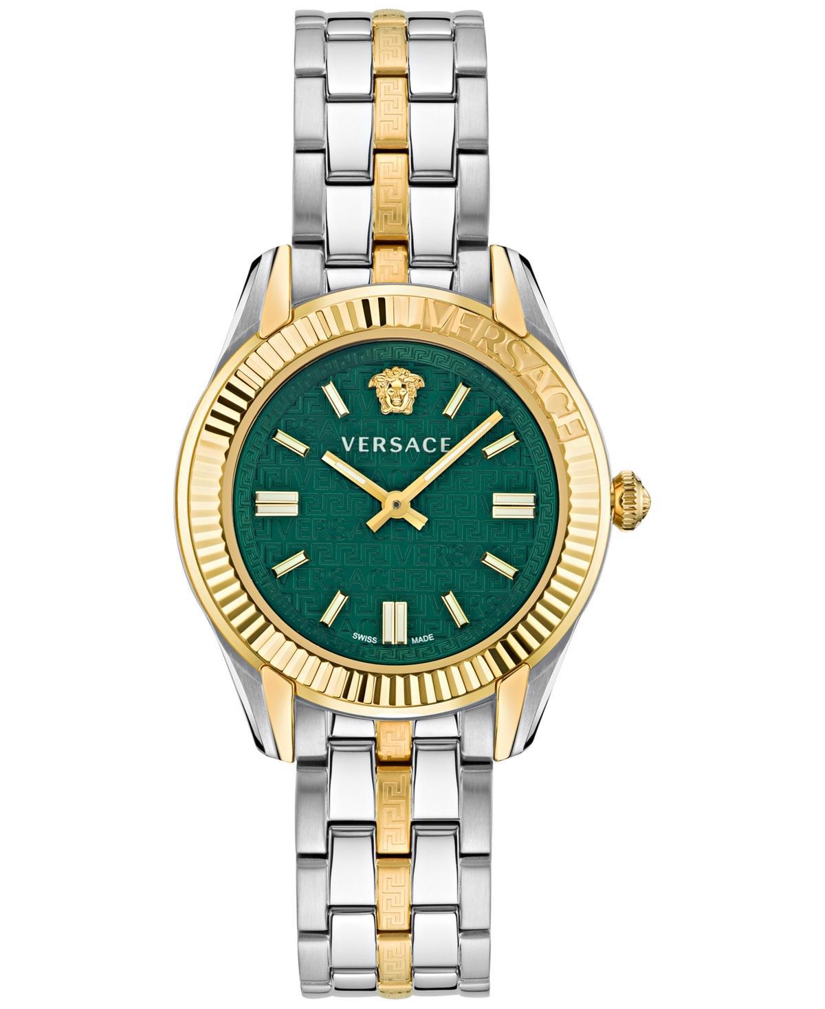 Versace Womens Swiss Greca Time Two Tone Stainless Steel Bracelet Watch 35mm Product Image