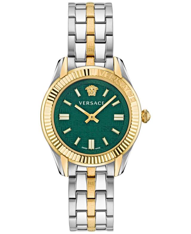 Versace Womens Swiss Greca Time Two Tone Stainless Steel Bracelet Watch 35mm Product Image