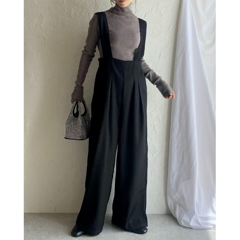 Suspender Wide Leg Pants Product Image