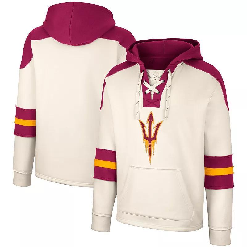 Mens Colosseum Cream Texas A&M Aggies Lace-Up 4.0 Vintage Pullover Hoodie Product Image