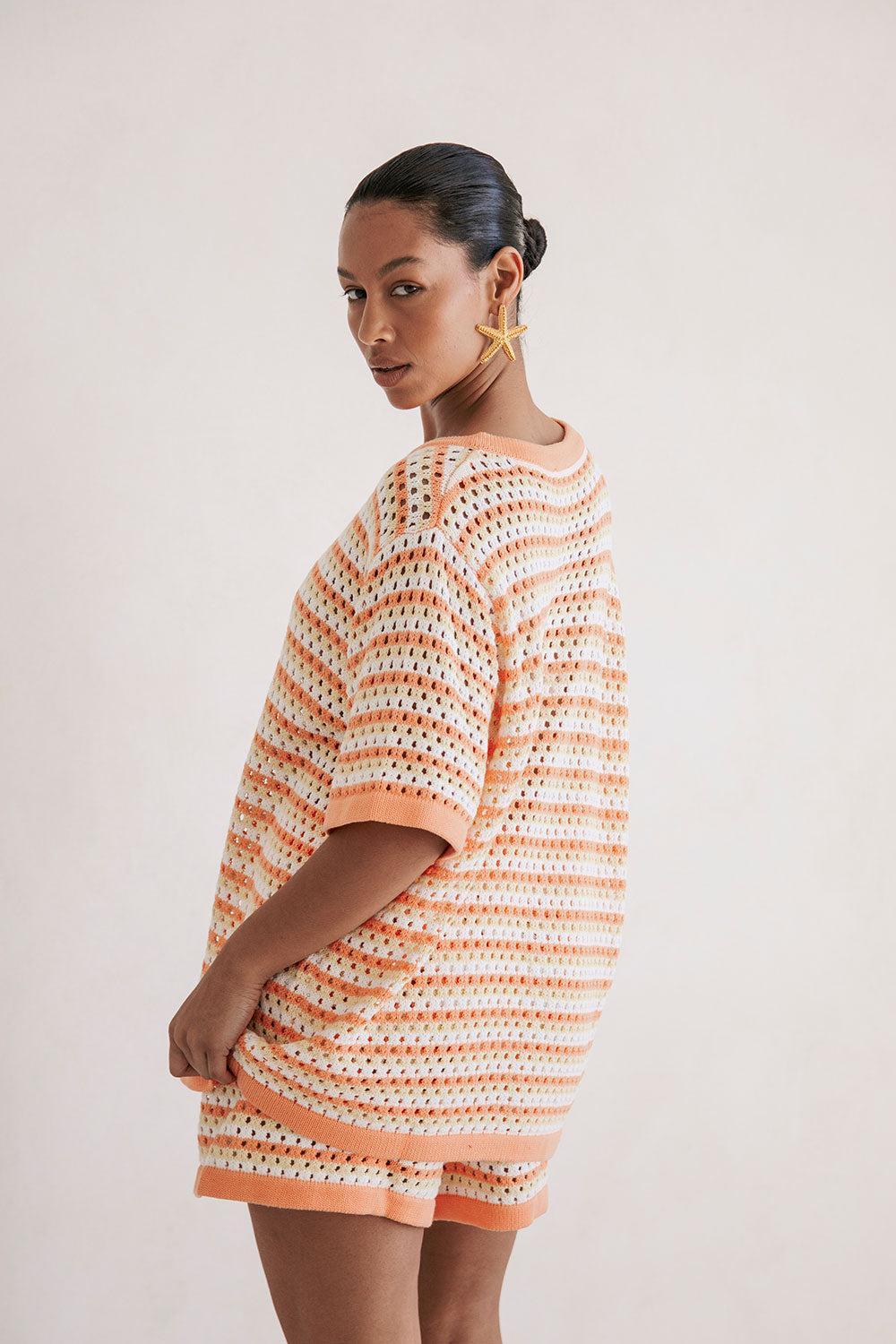 Chantel Knit Top - Orange Product Image